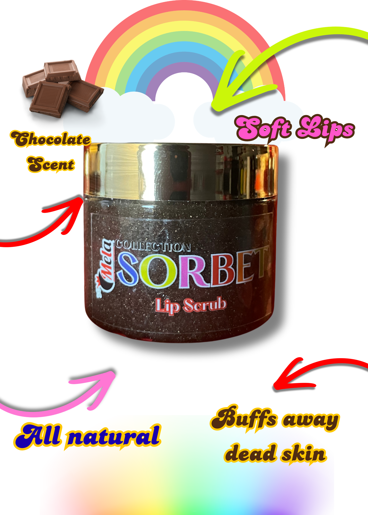 Mela Sorbet Chocolate Lip Scrub (2oz)
