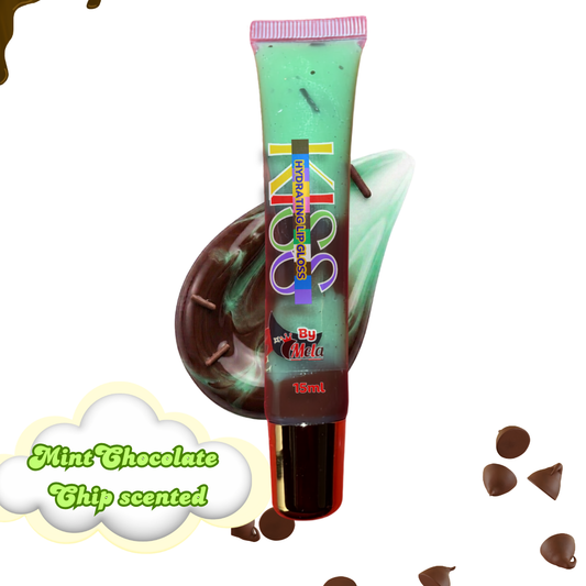 "Mint Chocolate Chip" Lip Gloss {15ml} Mint chocolate chip Scented