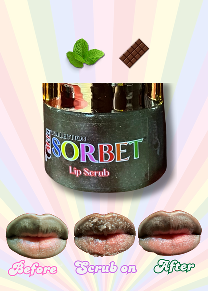 Mela Sorbet Bundle Lip Scrubs (Grape, Watermelon, Mint Chocolate Chip, Chocolate)(2oz)